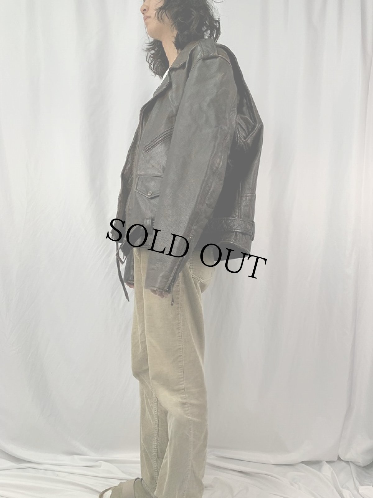 画像3: 〜90's UNIK ダブルライダースジャケット SIZE48 (3)