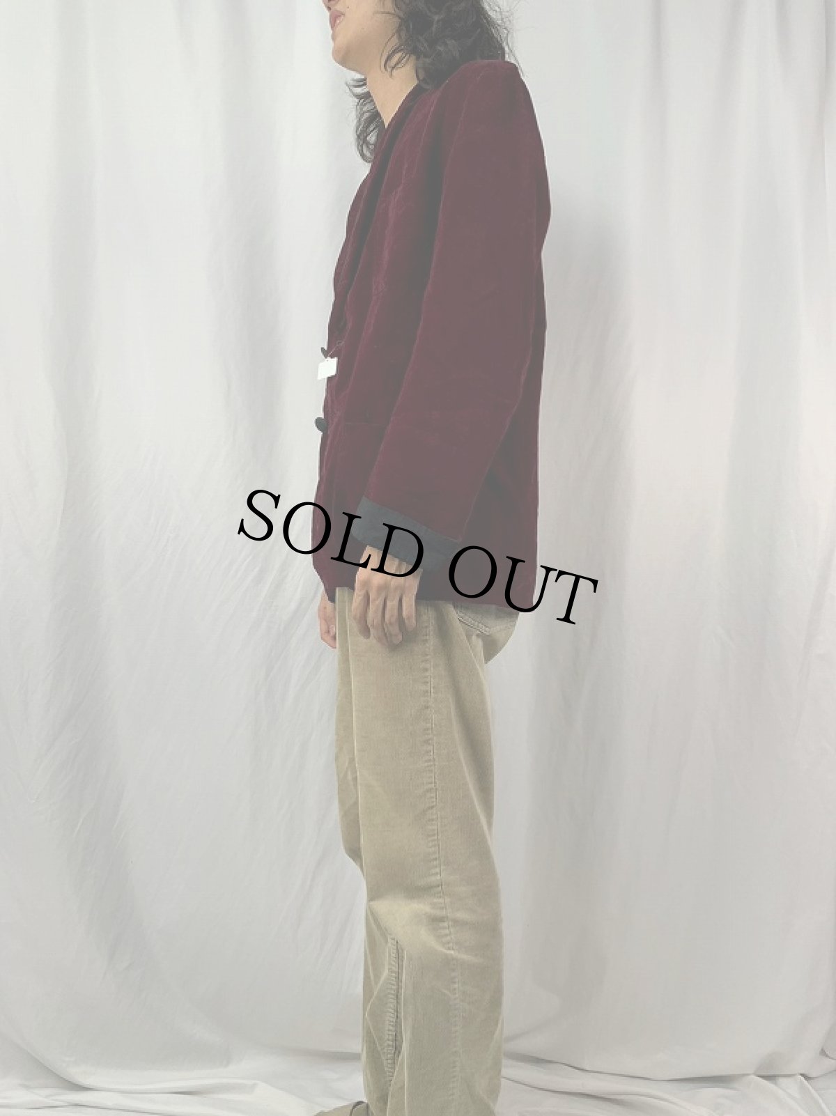 画像3: 50's Bonnington ベロアスモーキングジャケット SIZE42 (3)