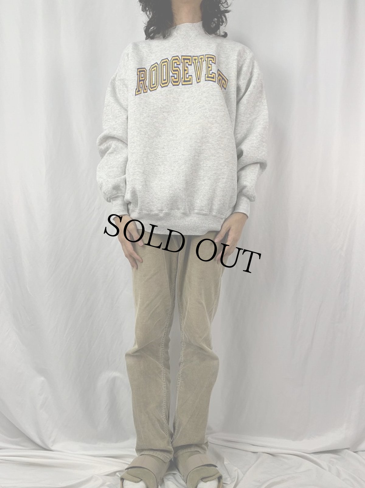 画像2: Champion USA製 "ROOSEVELT" 前V プリントスウェット XXL (2)