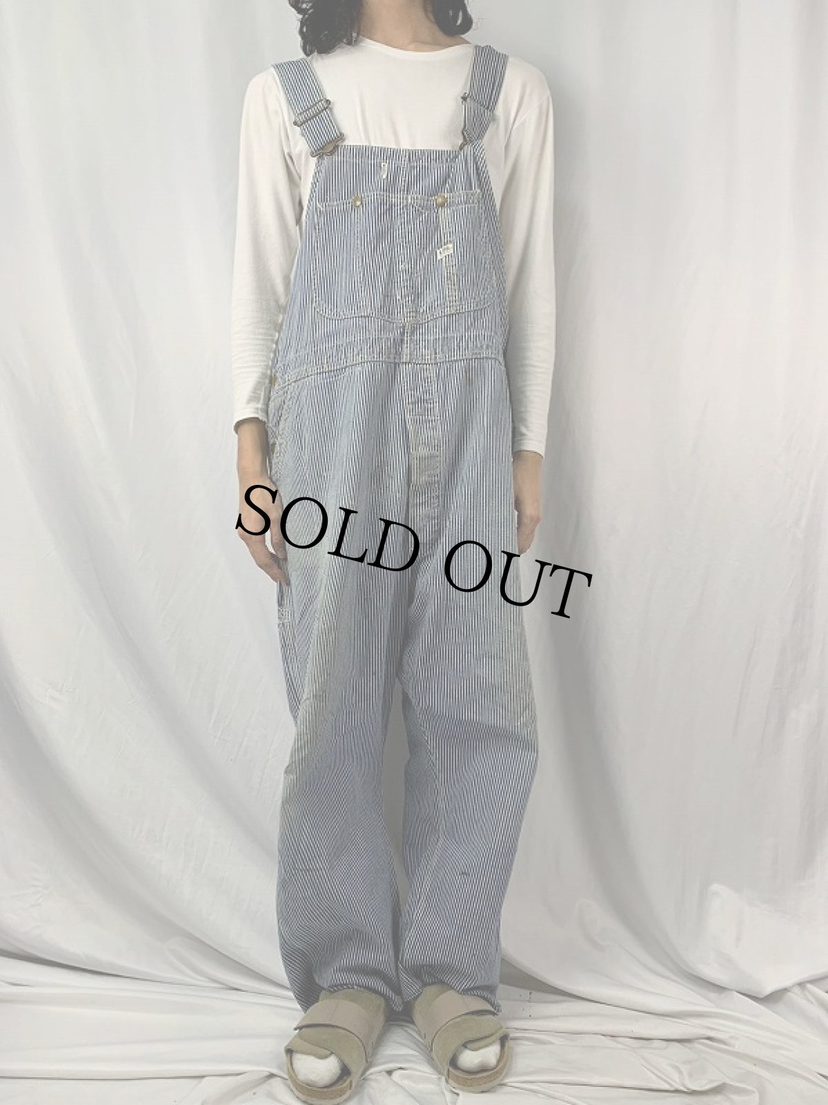 画像2: 60's Lee USA製 ヒッコリーストライプ柄 オーバーオール (2)