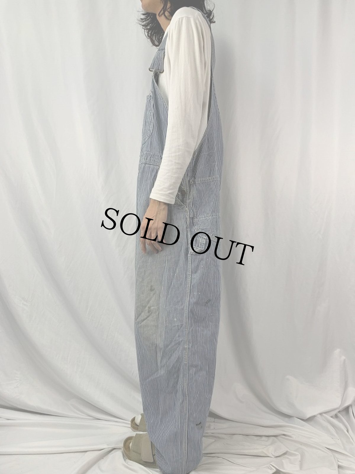 画像3: 60's Lee USA製 ヒッコリーストライプ柄 オーバーオール (3)