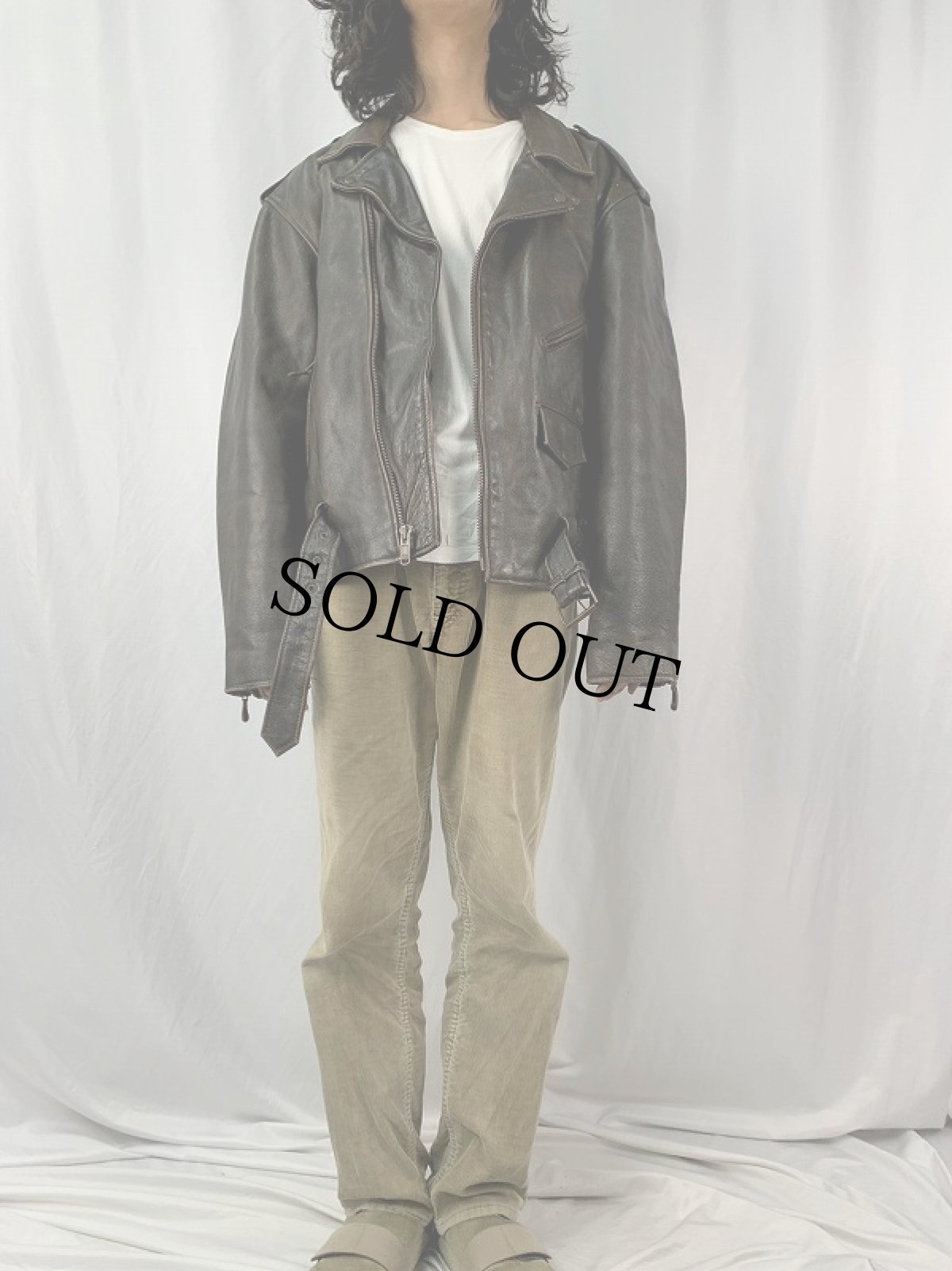 画像2: 〜90's UNIK ダブルライダースジャケット SIZE48 (2)