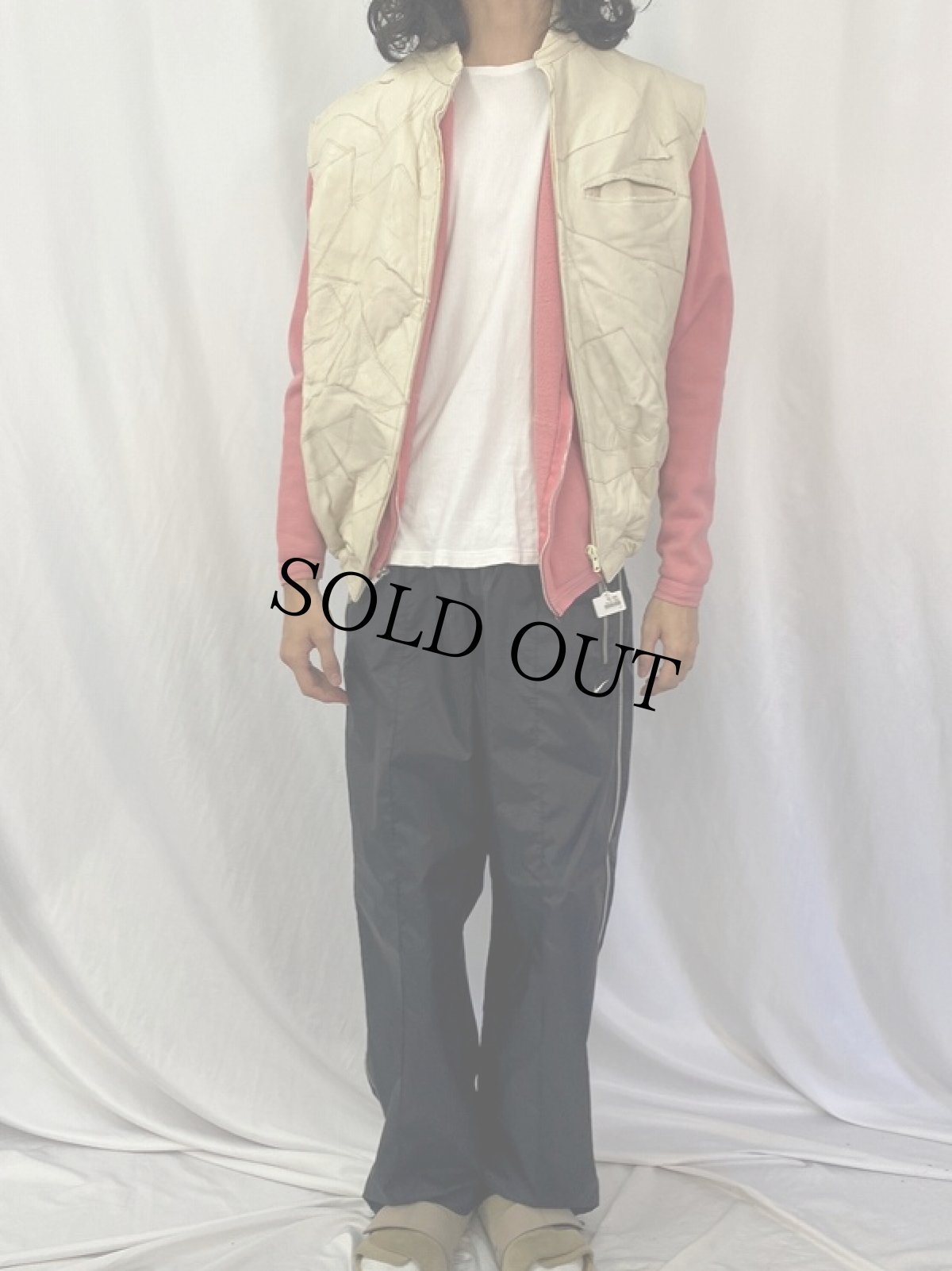 画像2: ERIMAR SPAIN製 パッチワーク レザーベスト SIZE54 (2)