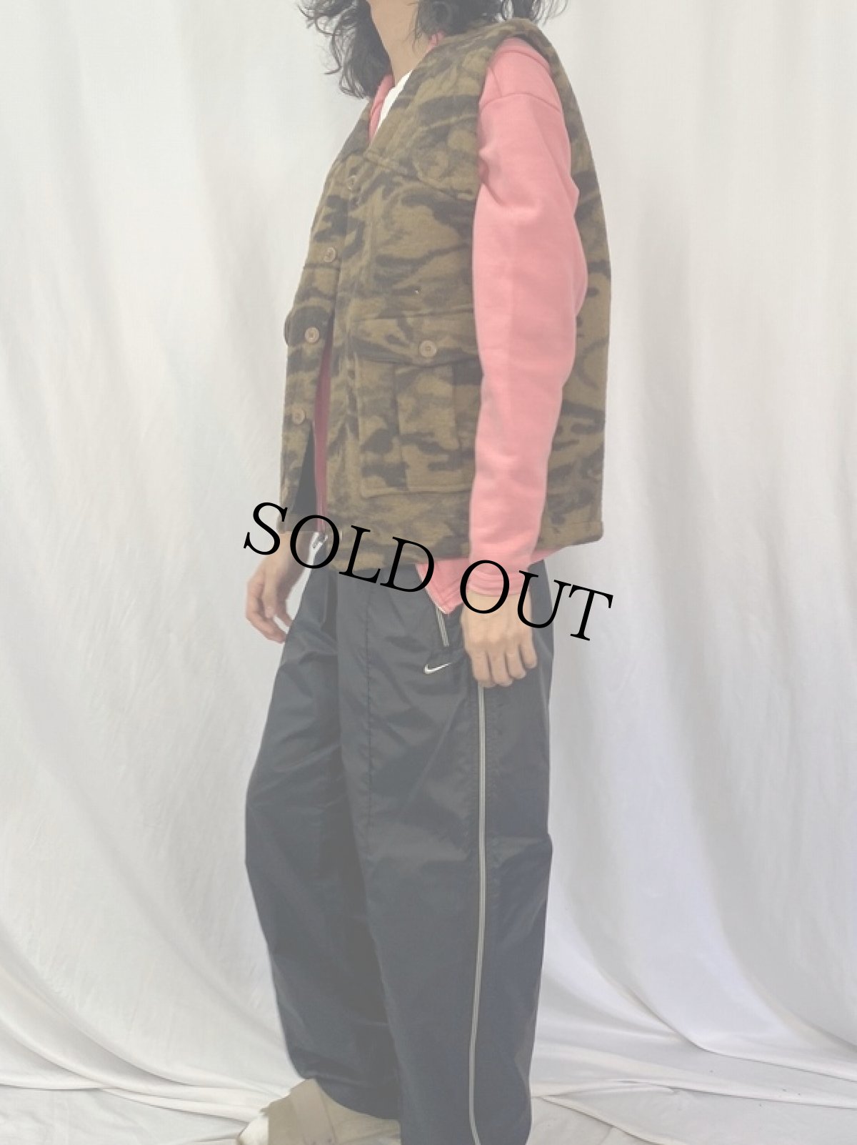 画像3: Columbia ウッドランドカモ柄 フリースハンティングベスト M (3)