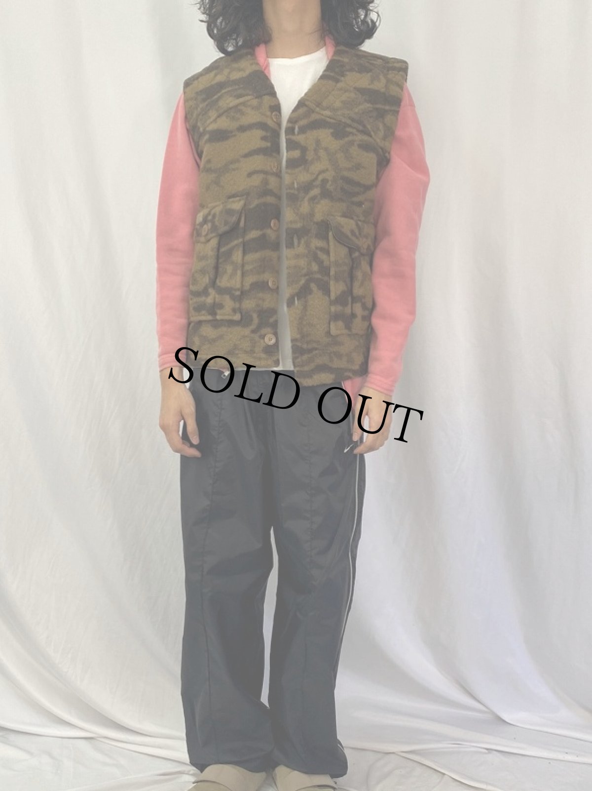 画像2: Columbia ウッドランドカモ柄 フリースハンティングベスト M (2)