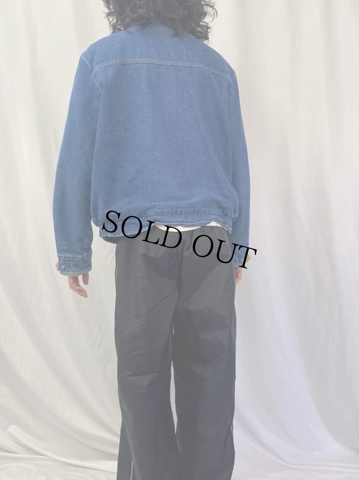 画像4: 80's K-BRAND USA製 コーデュロイ切り替え デニムジャケット L (4)