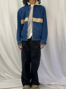 画像2: 80's K-BRAND USA製 コーデュロイ切り替え デニムジャケット L (2)