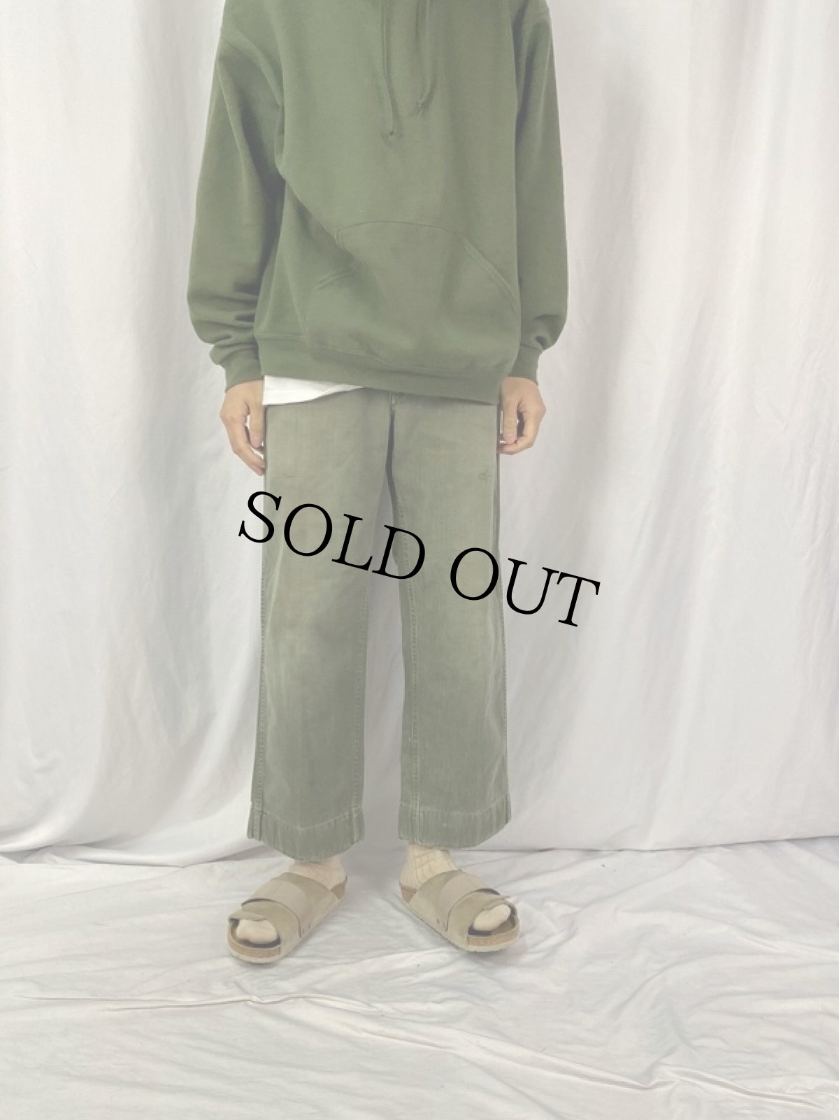 画像2: 40's U.S.NAVY N-3 Cottontwill Trousers W31 (2)