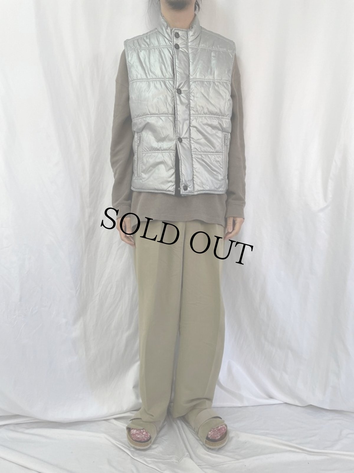 画像2: 90's ARMANI EXCHANGE 中綿入り ナイロンベスト L (2)