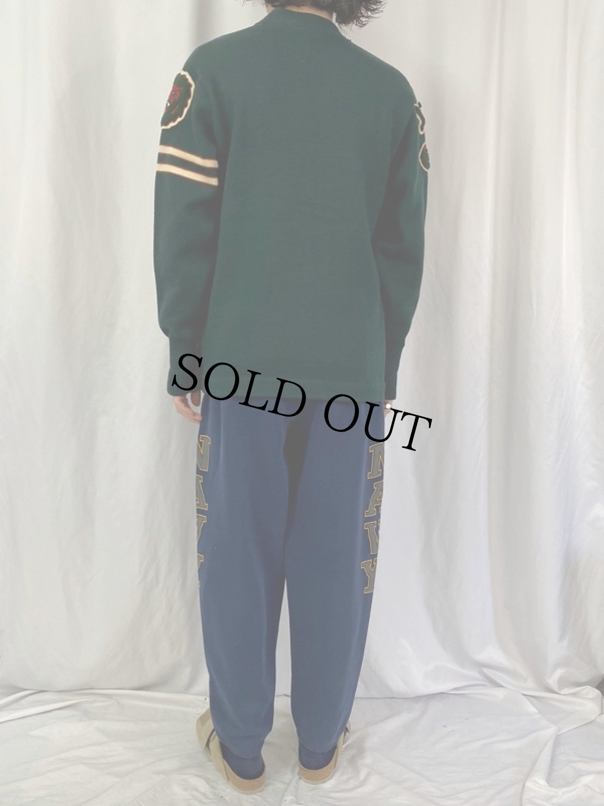 画像4: 60's Whiting ワッペン付き レタードカーディガン (4)