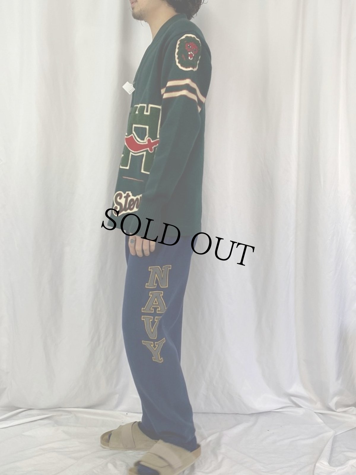 画像3: 60's Whiting ワッペン付き レタードカーディガン (3)