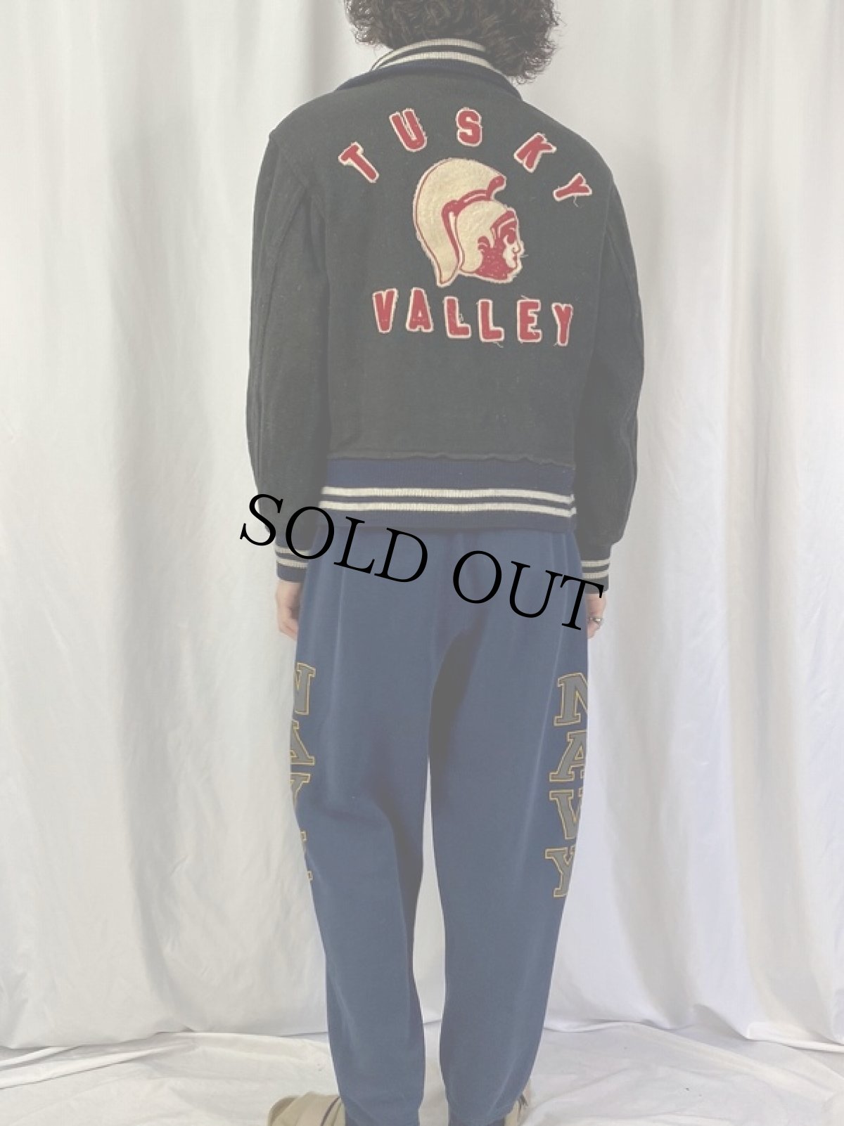画像4: "TUSKY VALLEY" ワッペン付き ウールスタジャン (4)