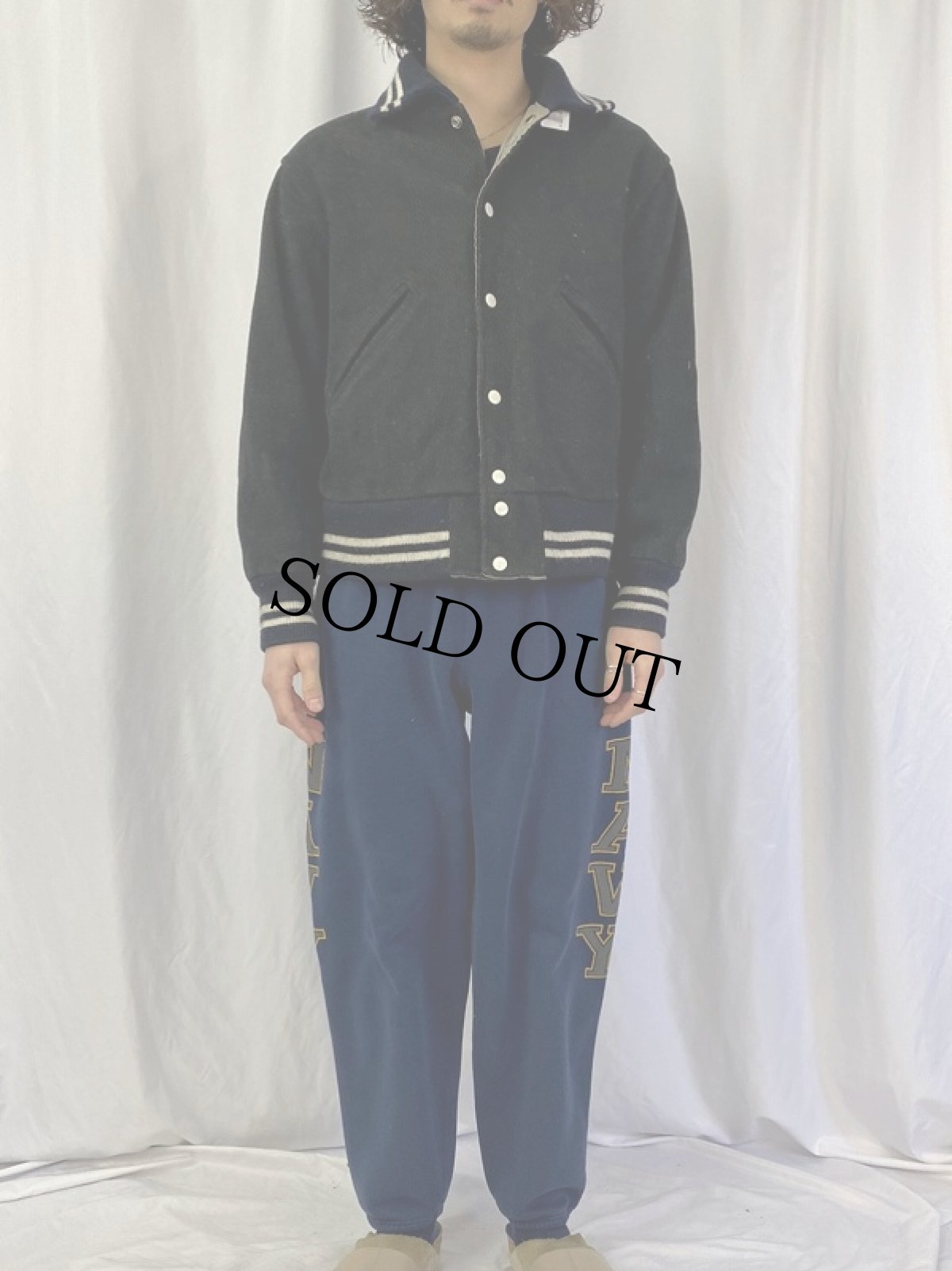 画像2: "TUSKY VALLEY" ワッペン付き ウールスタジャン (2)