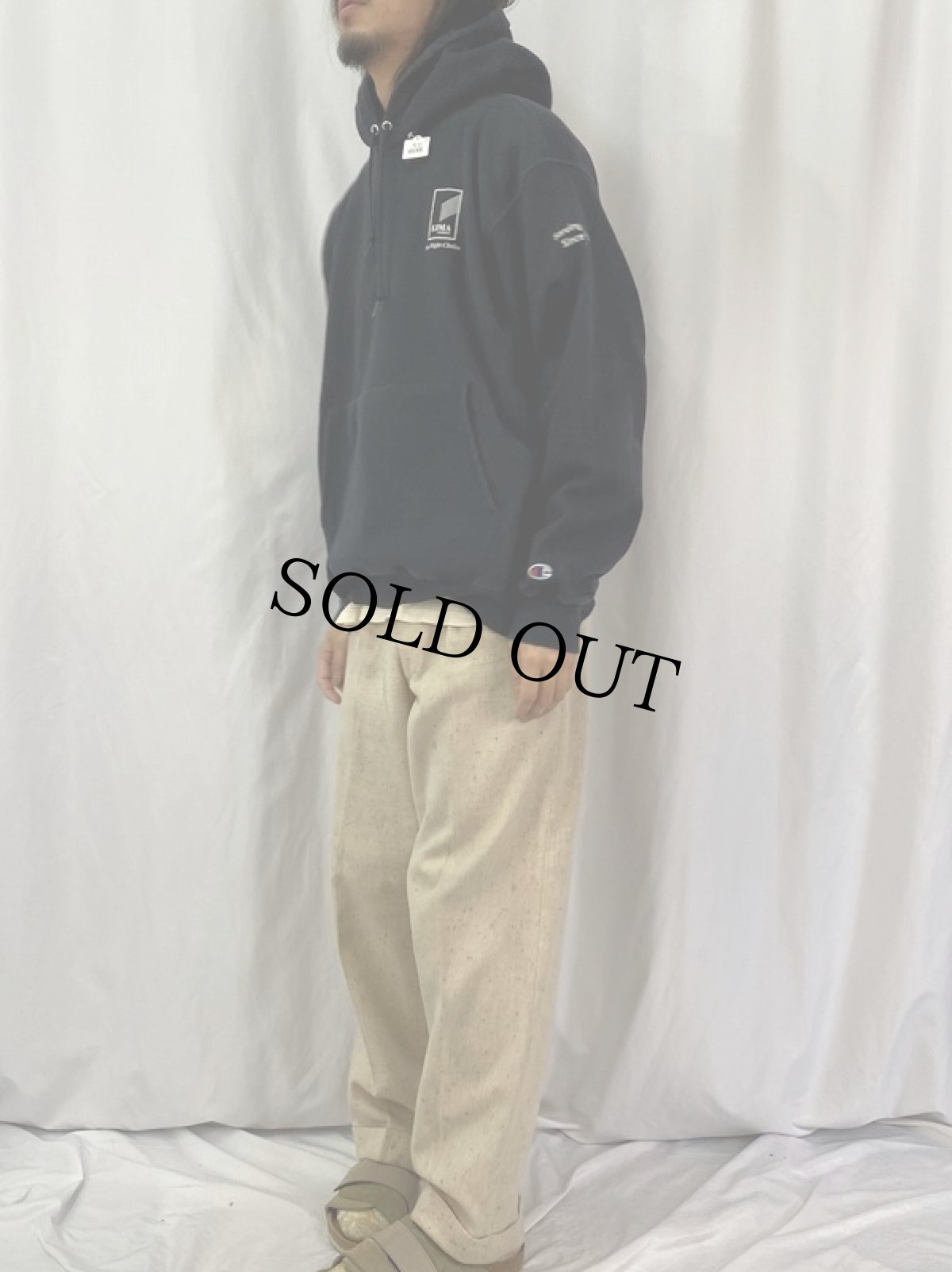 画像3: 00's Champion REVERSE WEAVE "LIMA company" プリントスウェットフーディー L (3)