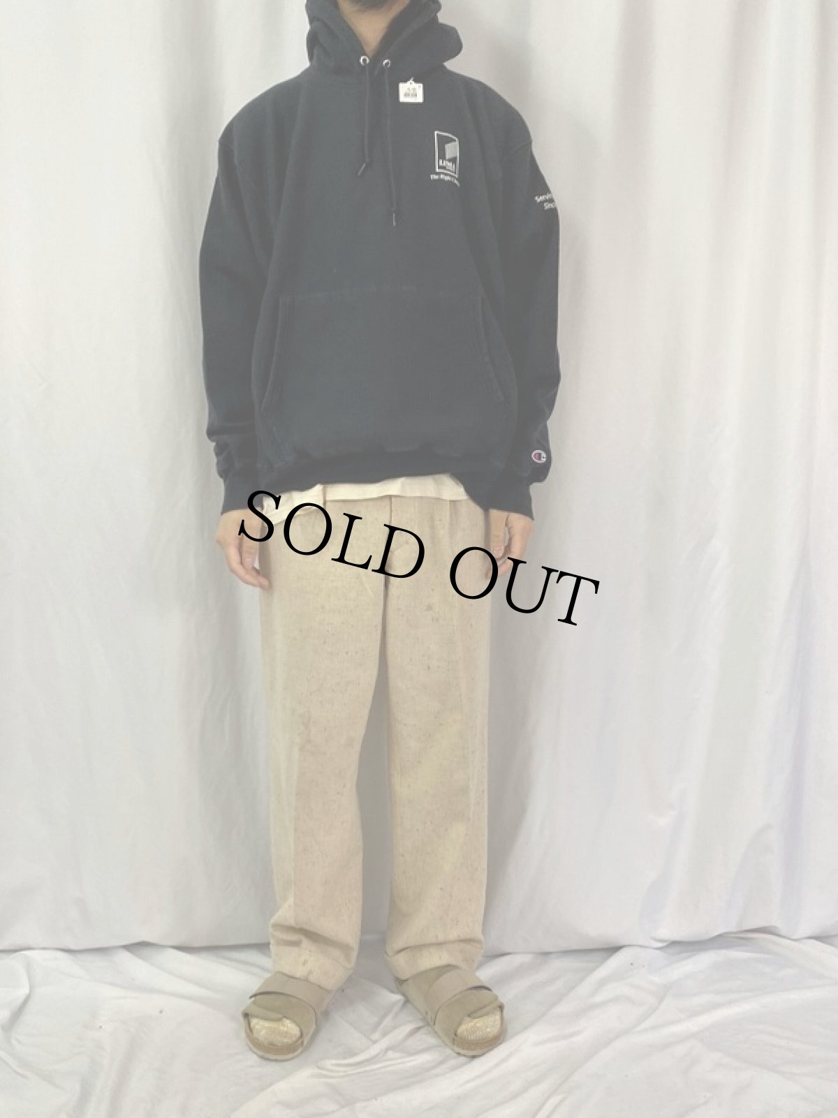 画像2: 00's Champion REVERSE WEAVE "LIMA company" プリントスウェットフーディー L (2)