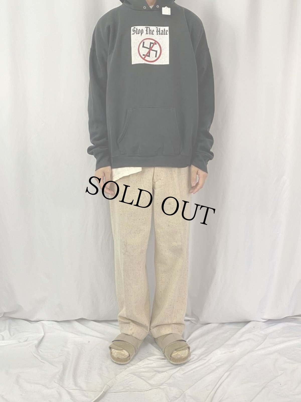 画像3: 90's "Stop The Hate" プリントスウェットフーディー XXL (3)