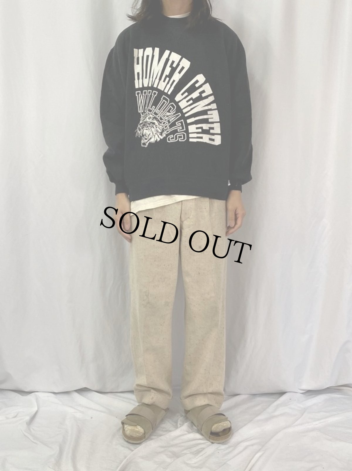 画像2: 90's〜 USA製 "HOMER CENTER WILDCATS" プリントスウェット L (2)