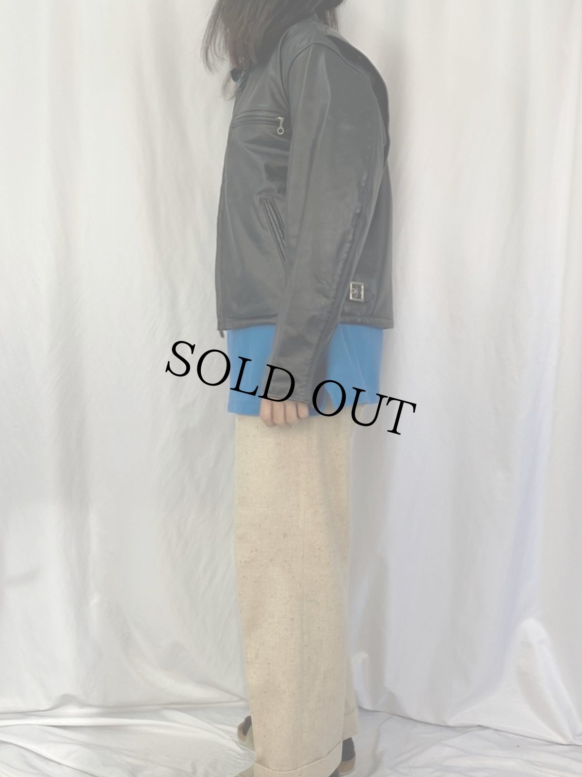 画像3: 80's Schott "DUR O JAC" USA製 キルティングライナー シングルライダースジャケット SIZE40 (3)