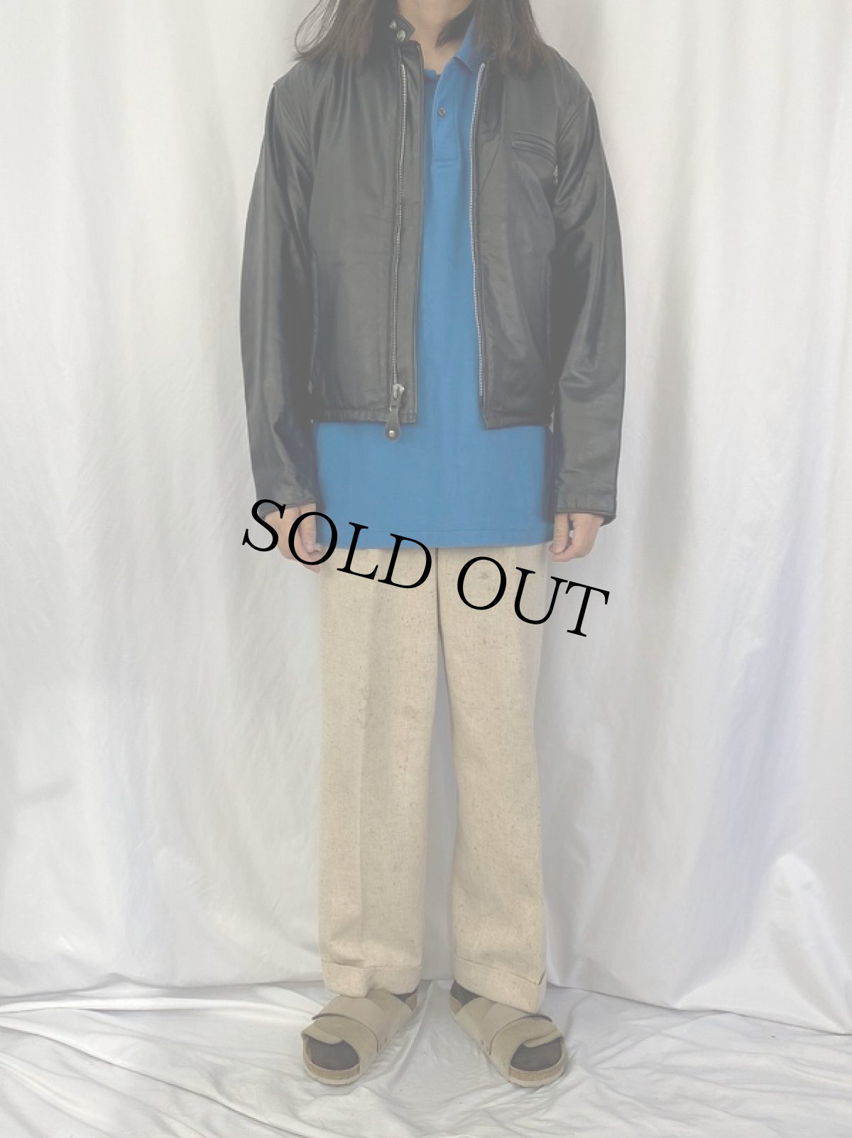 画像2: 80's Schott "DUR O JAC" USA製 キルティングライナー シングルライダースジャケット SIZE40 (2)