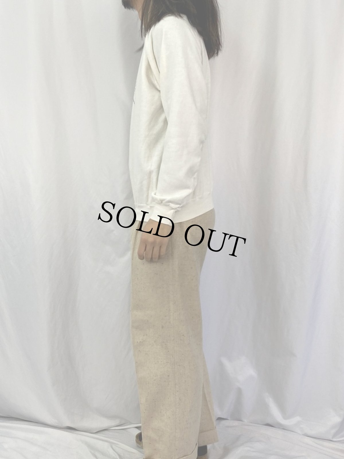 画像4: 80's USA製 "RIM FOUNDATION" プリントラグランスウェット XL (4)