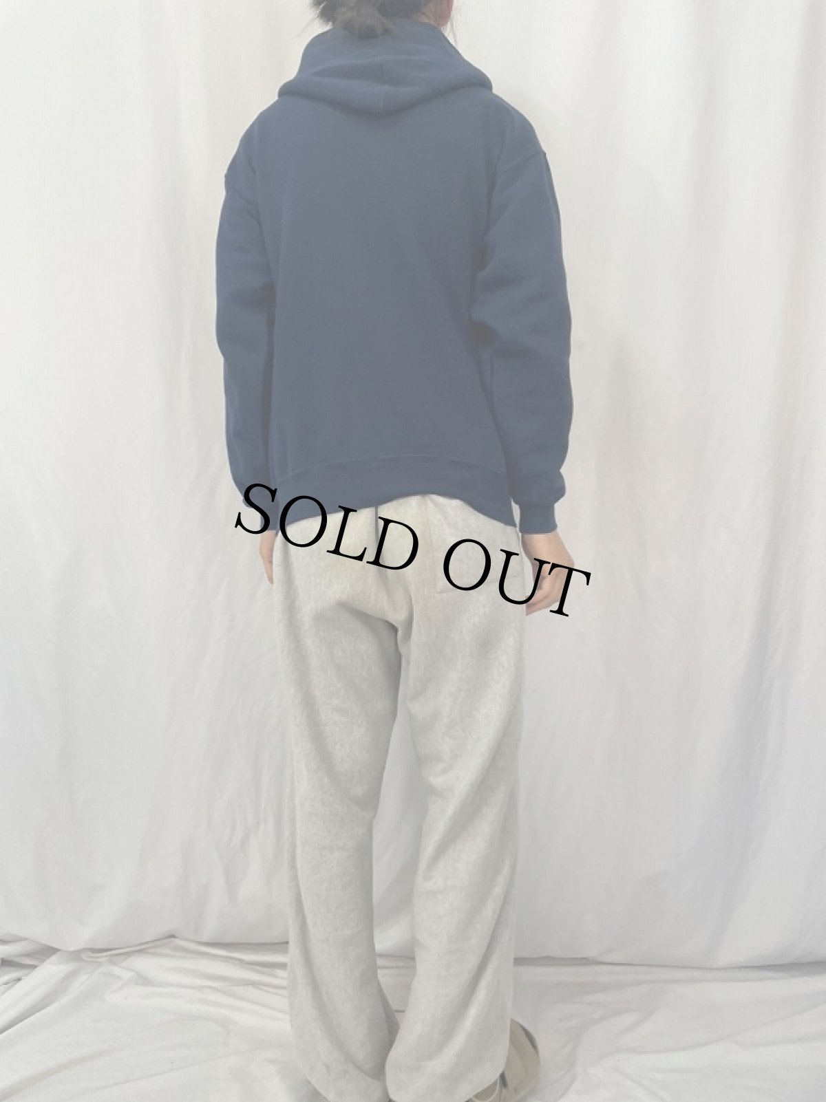 画像4: 90's SOFEE "NAVY" スウェットジップパーカー L (4)