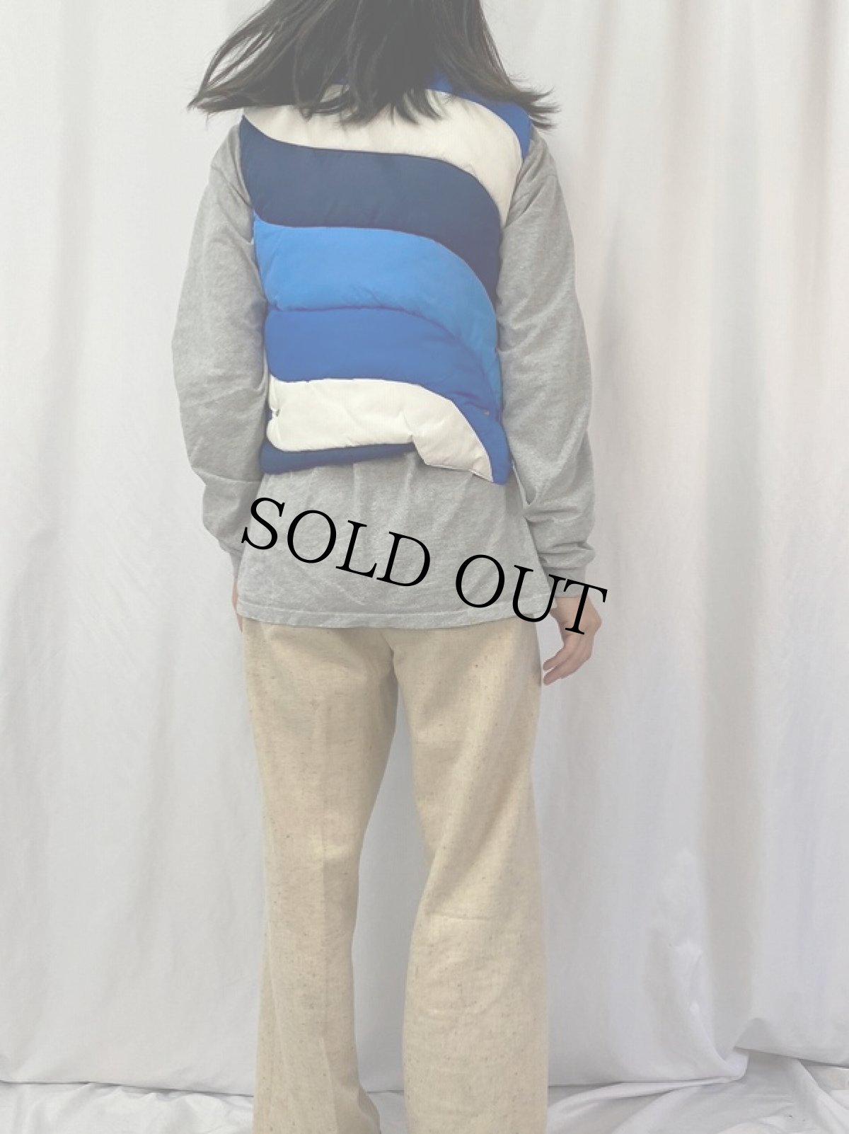 画像4: 70〜80's MOUNTAIN GOAT 切り替えデザイン ナイロンダウンベスト M (4)