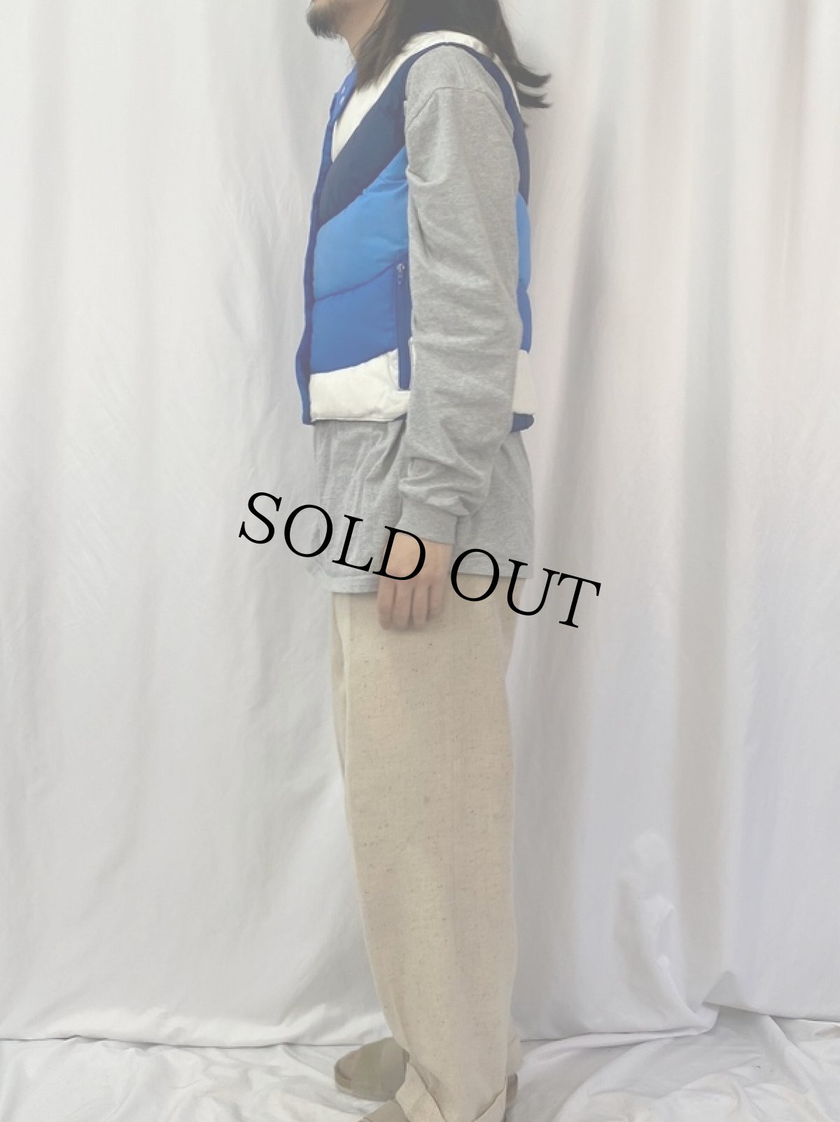 画像3: 70〜80's MOUNTAIN GOAT 切り替えデザイン ナイロンダウンベスト M (3)