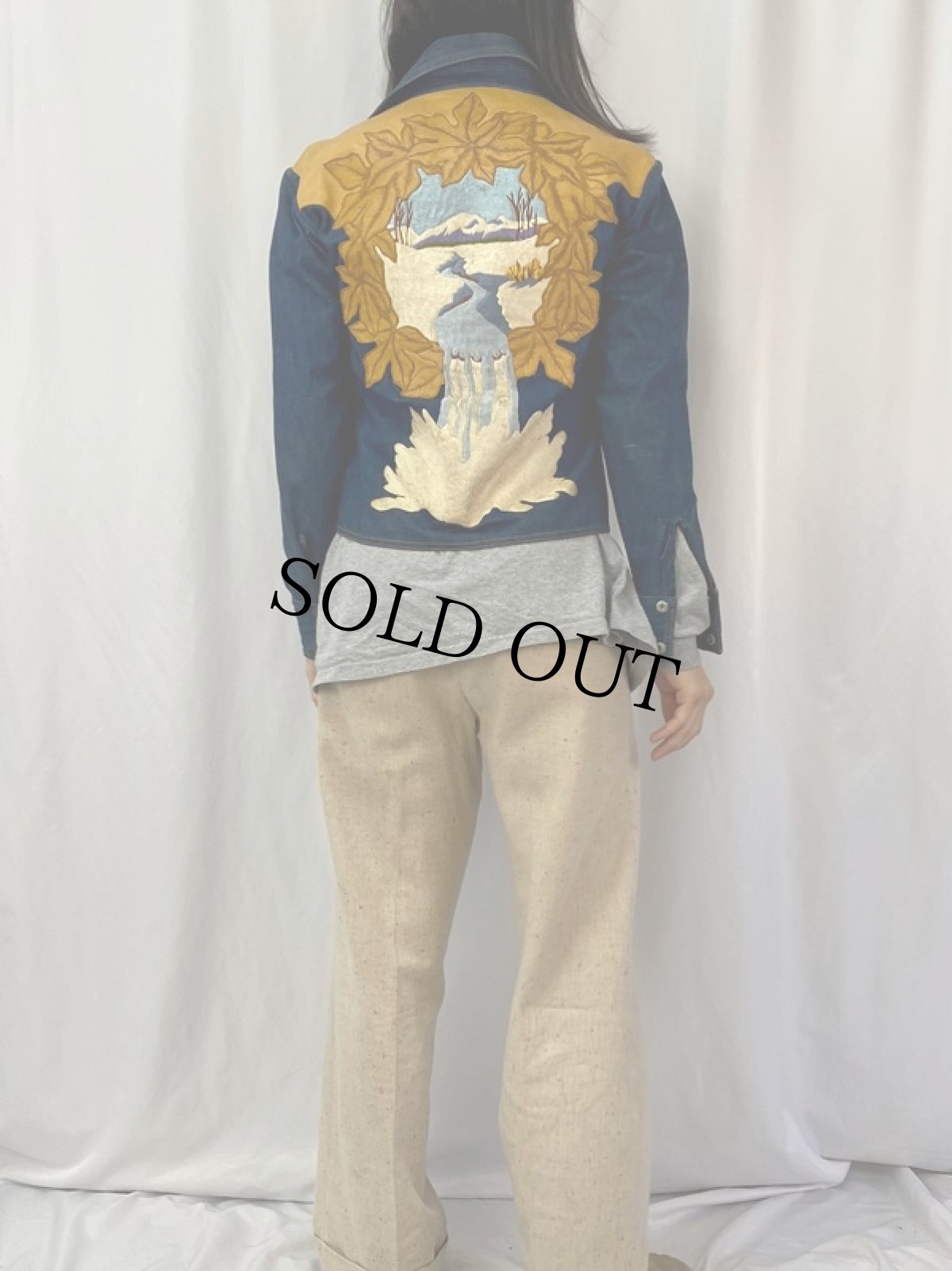 画像4: 70's Antonio Guiseppe USA製 切り替えデザイン デニムシャツジャケット M (4)