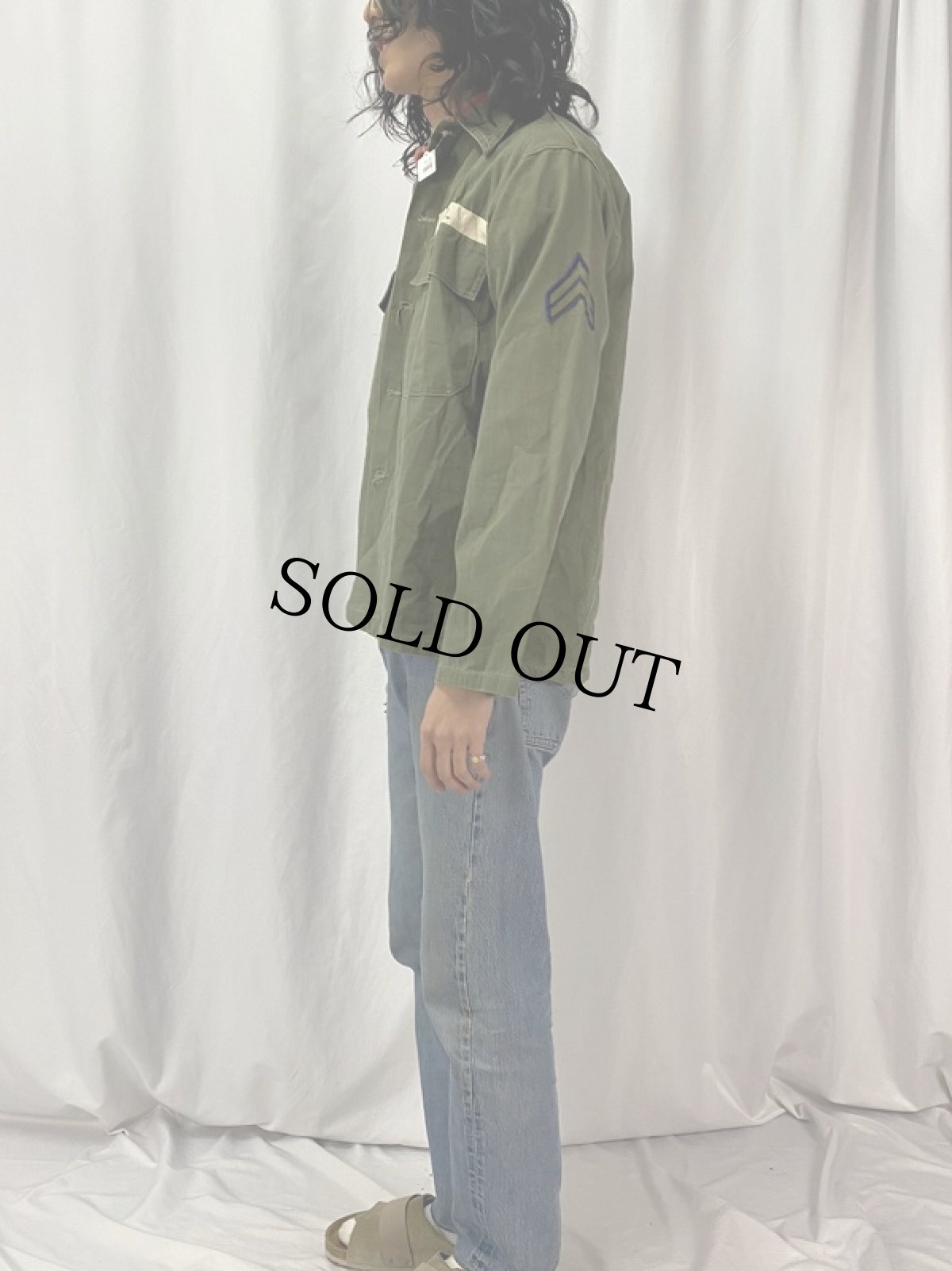 画像3: 40〜50's U.S.ARMY M-47 HBT ユーティリティシャツ (3)