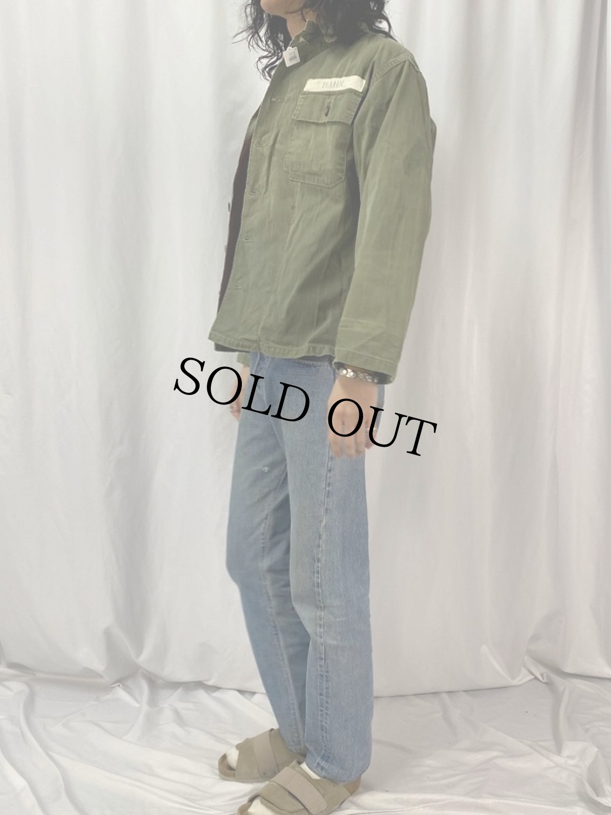 画像3: 40〜50's U.S.ARMY M-47 HBT ユーティリティシャツ (3)