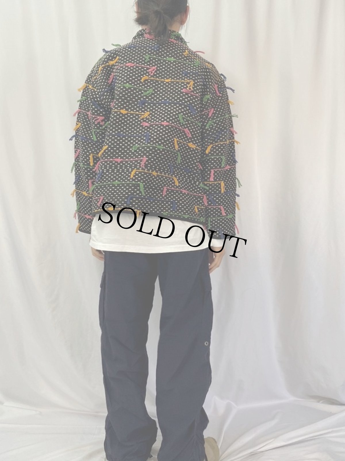 画像4: ドット柄 フリンジデザイン シャツジャケット (4)