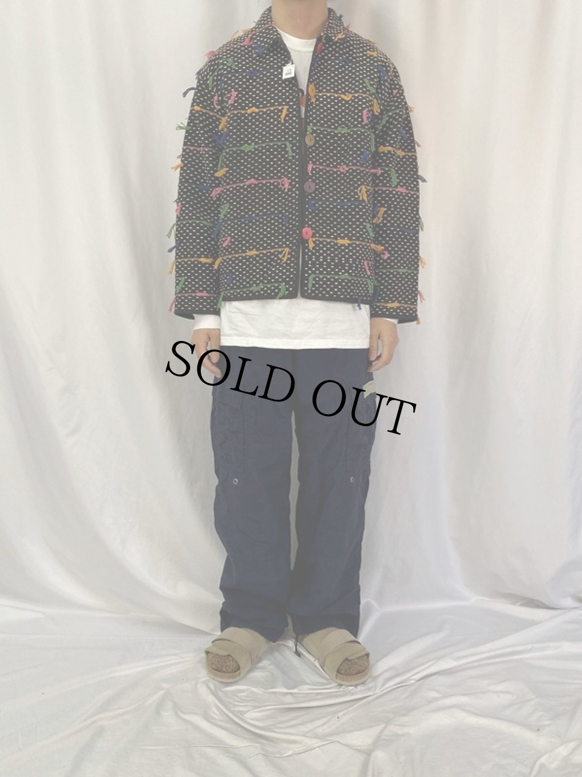 画像2: ドット柄 フリンジデザイン シャツジャケット (2)