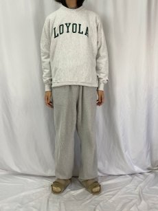 画像2: 00's Champion REVERSE WEAVE "LOYOLA" プリントスウェット M (2)