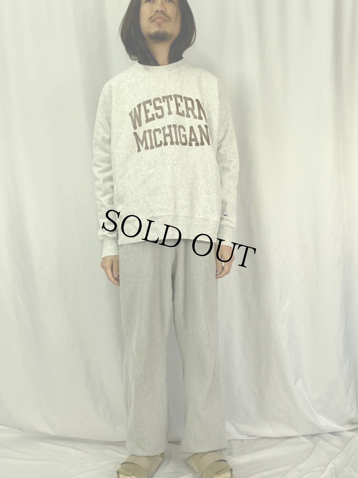 画像2: Champion REVERSE WEAVE "WESTERN MICHIGAN" プリントスウェット L (2)