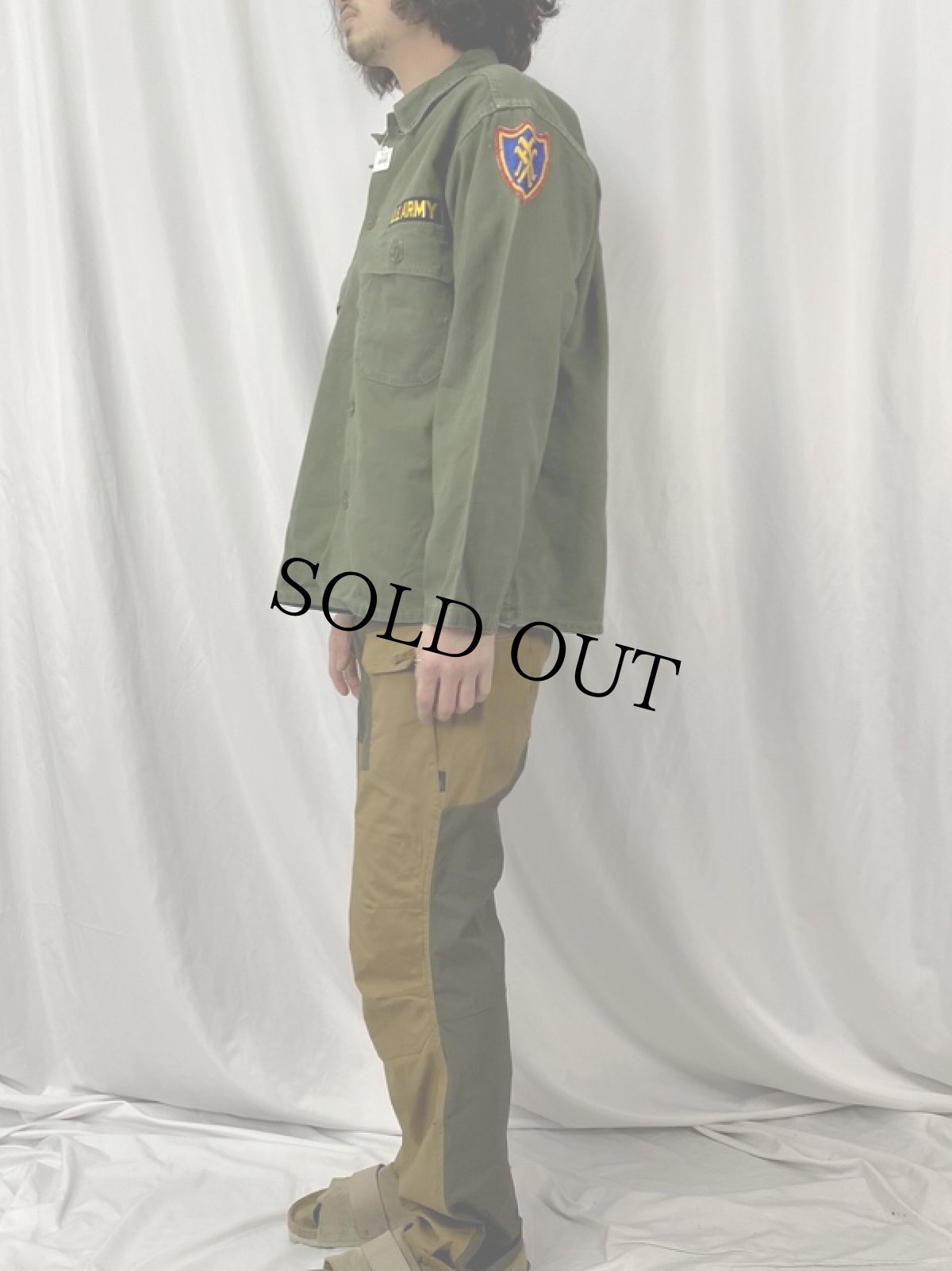 画像3: 60's US.ARMY ユーティリティシャツ 1st  パッチ付き  (3)