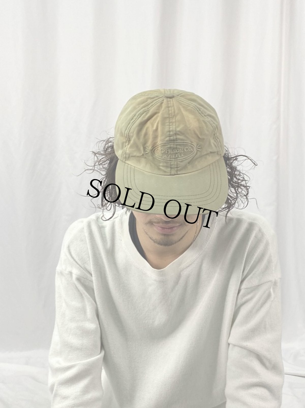 画像2: 00's FILSON USA製 コットンポプリン ロゴ刺繍キャップ XXL (2)