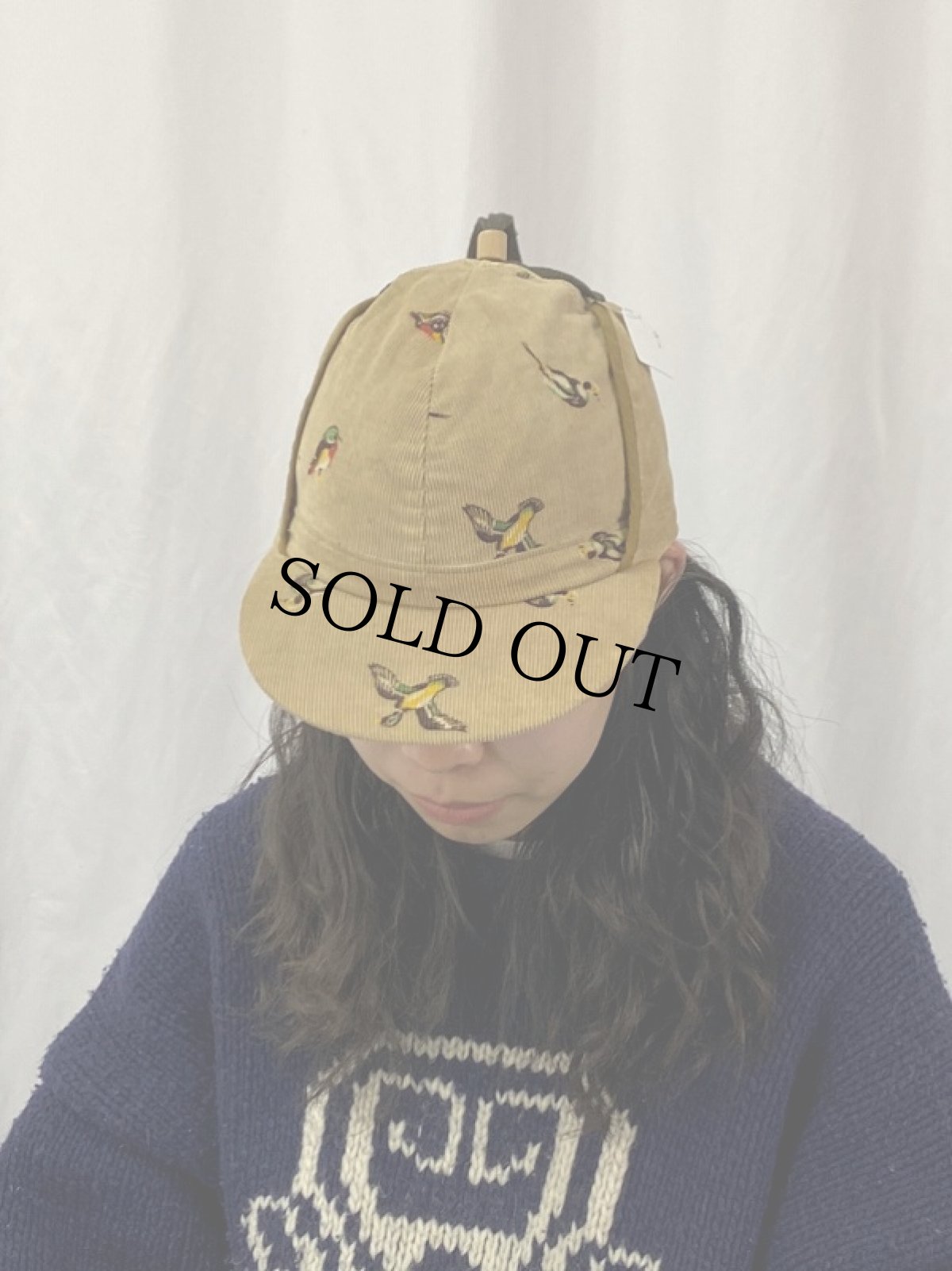 画像2: 【SALE】 〜60's UTICA DUXBAK ゲームバード柄 コーデュロイハンティングキャップ (2)