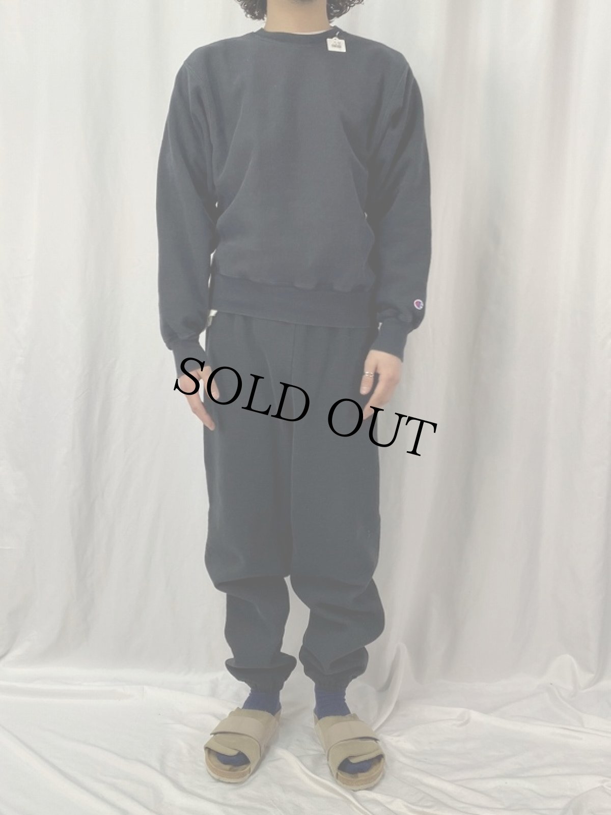 画像2: 00's Champion REVERSE WEAVE スウェット 目無し BLACK S (2)