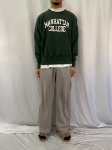 画像2: 00's Champion REVERSE WEAVE "MANHATTAN COLLEGE" プリントスウェット M (2)