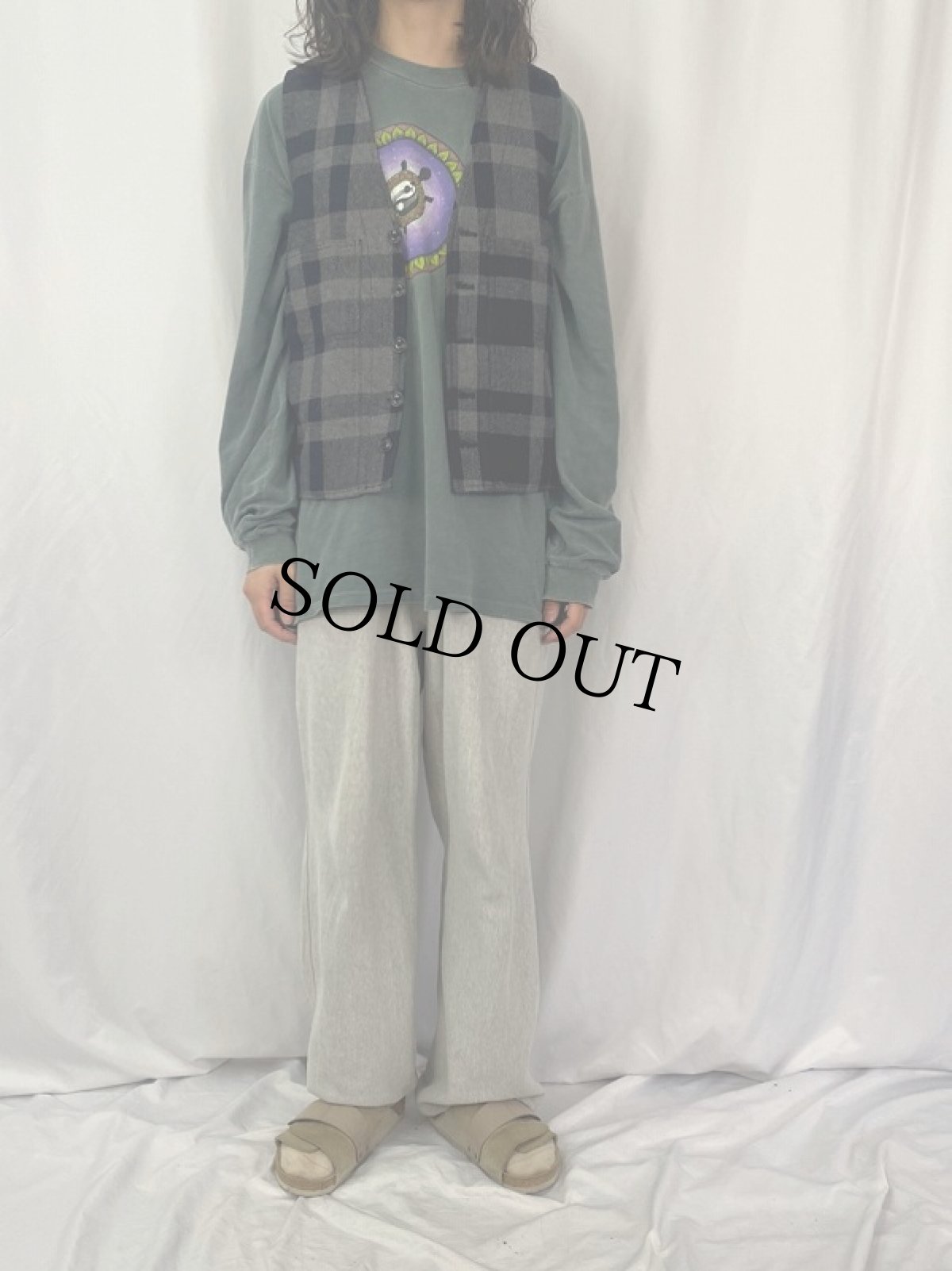 画像2: Ralph Lauren DENIM&SUPPLY チェック柄 ウールベスト M (2)