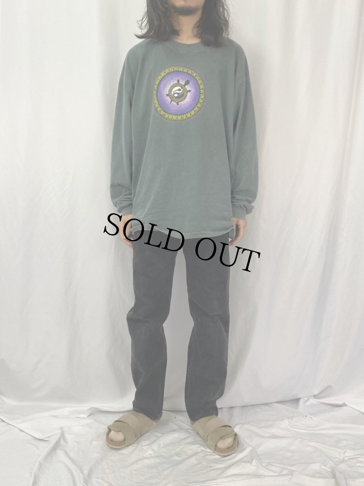 画像2: 90's Levi's 505 "REGULAR FIT STRAIGHT LEG" USA製 オレンジタブ ブラックデニムパンツ W35 (2)