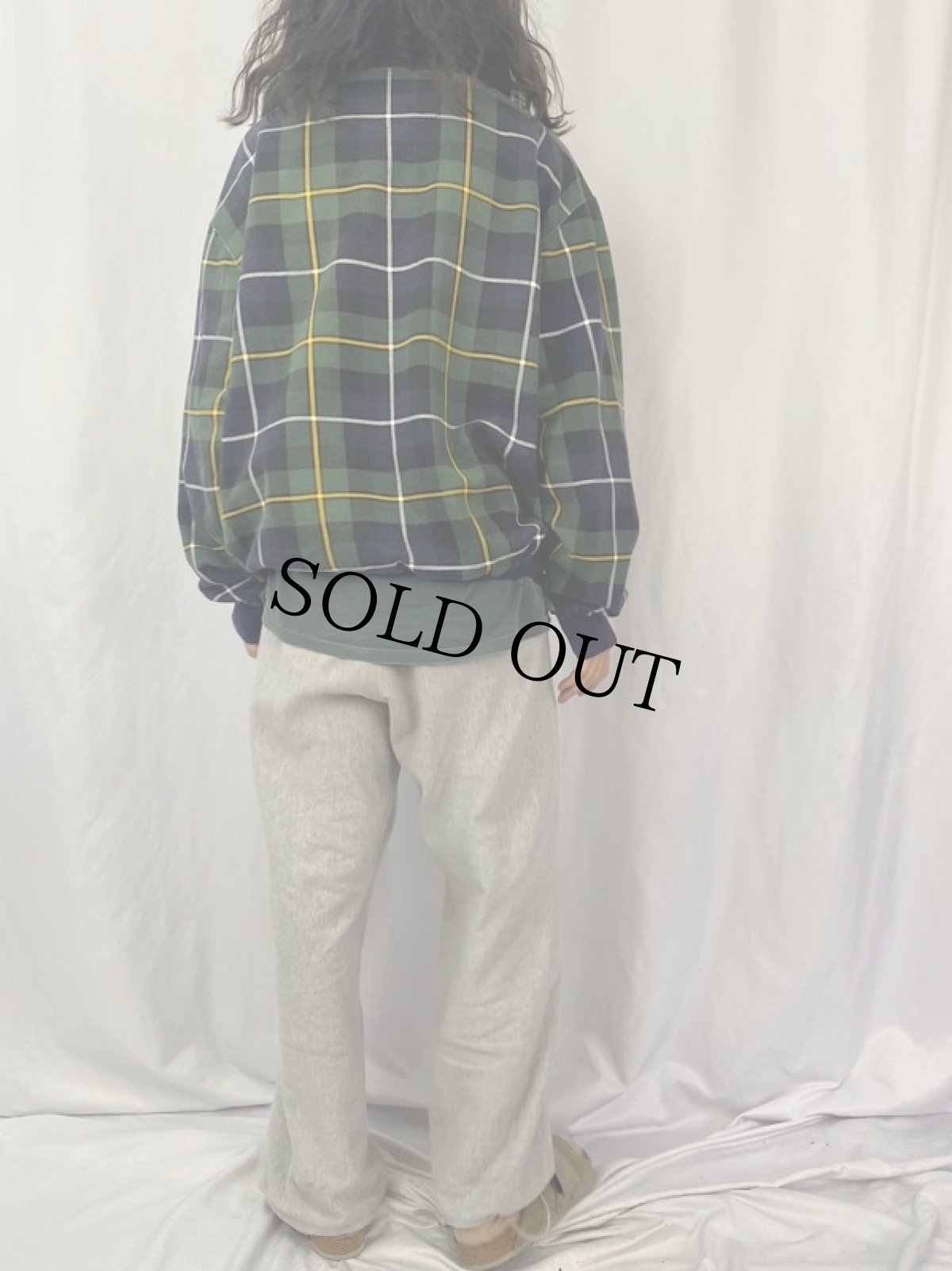 画像4: 90's〜 POLO Ralph Lauren ロゴ刺繍 チェック柄 スウェット XL (4)