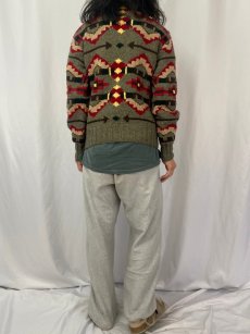 画像4: 80〜90's POLO COUNTRY Ralph Lauren "HAND KNIT" ネイティブ柄 ウールニットセーター M (4)