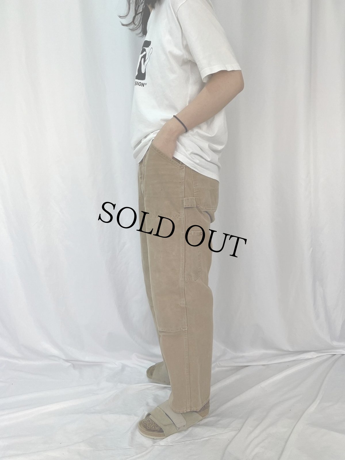 画像3: 70's Carhartt プリントタグ ダブルニー ダックペインターパンツ W35 (3)