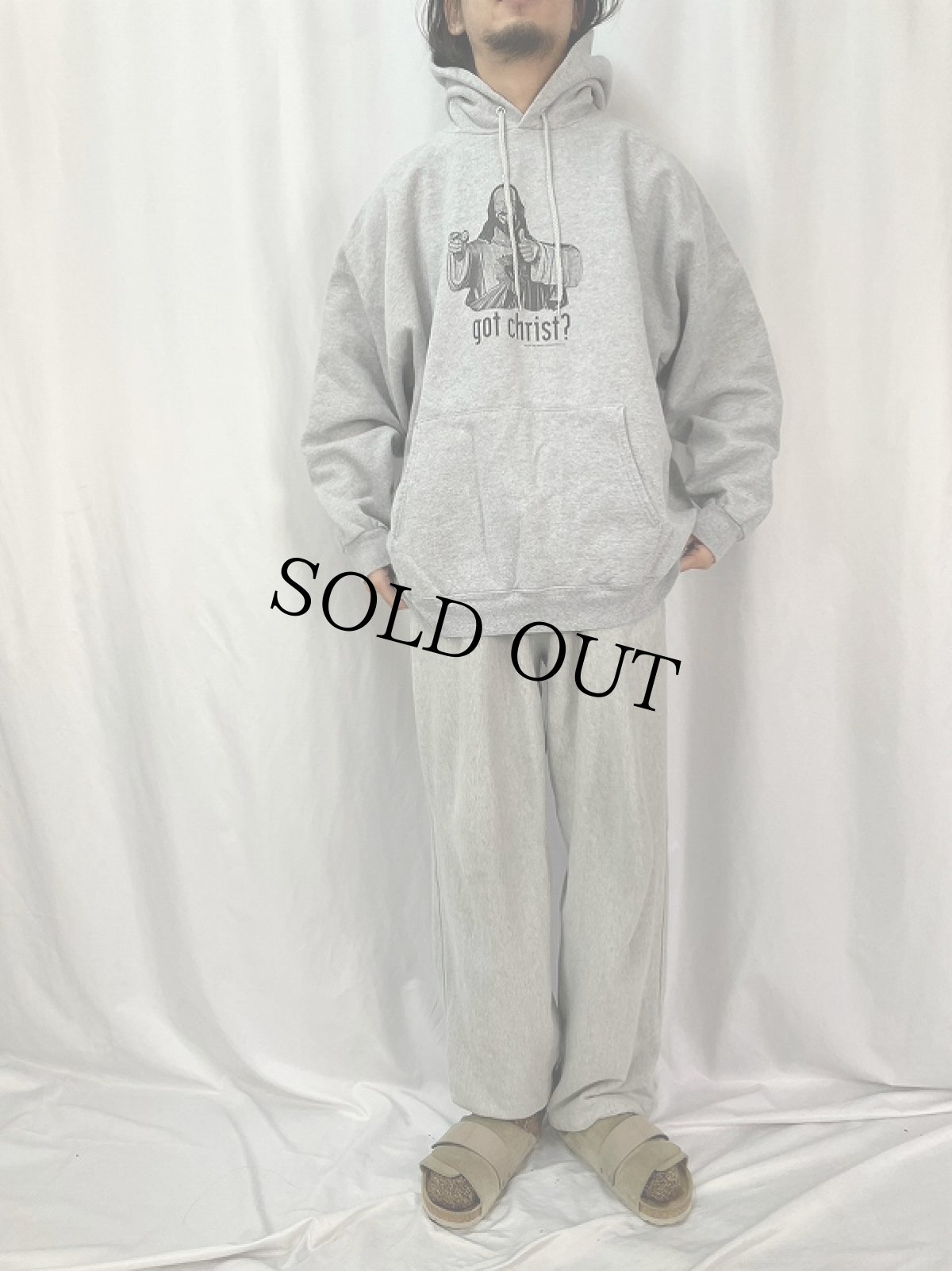 画像3: 90's "got christ?" ジーザスプリントスウェットフーディー 2XL (3)