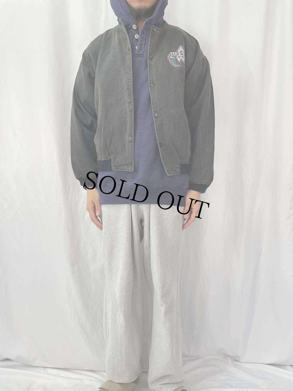 画像3: 90's Air Walk ブラックデニムスタジャン L (3)