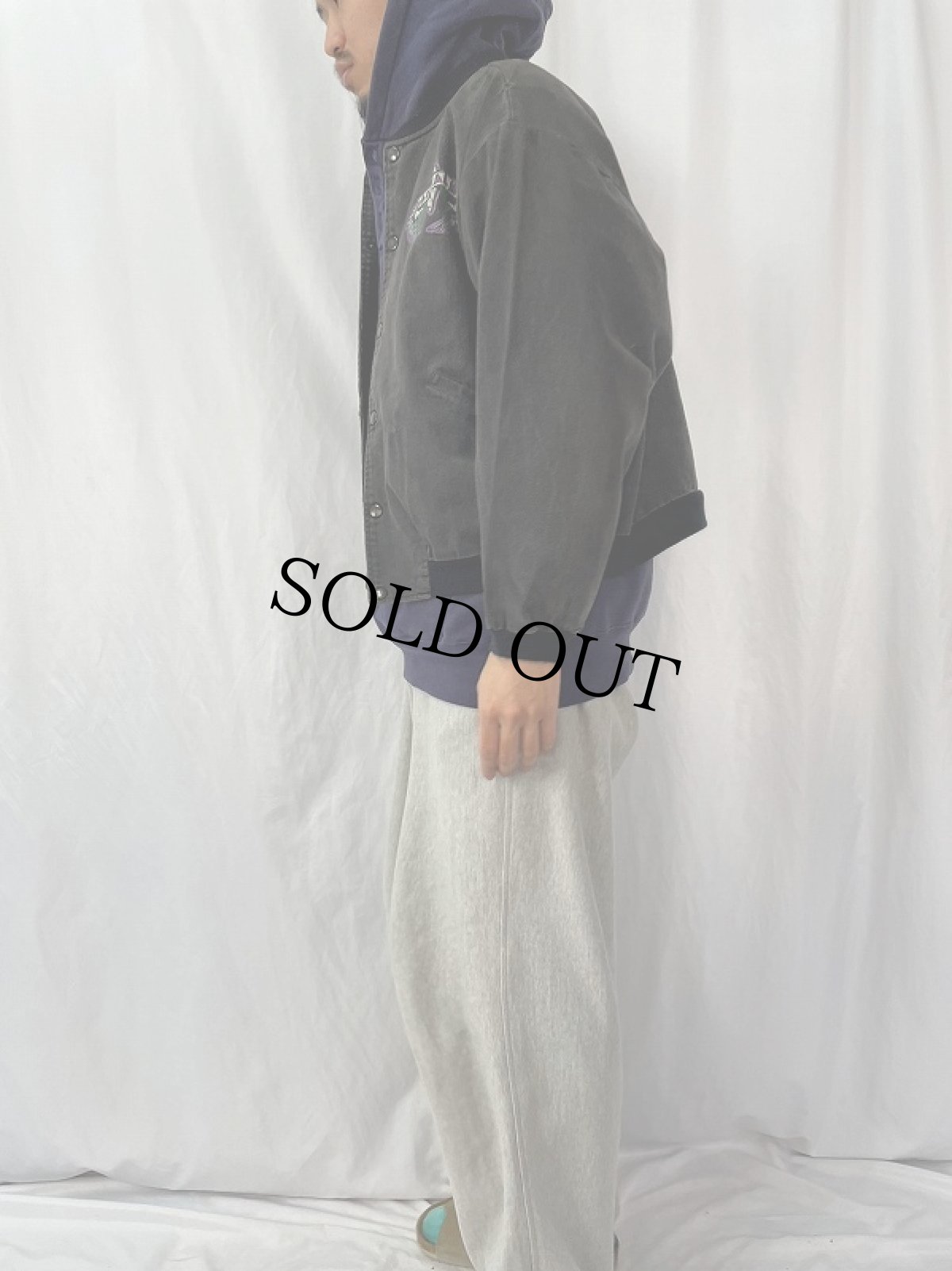 画像4: 90's Air Walk ブラックデニムスタジャン L (4)