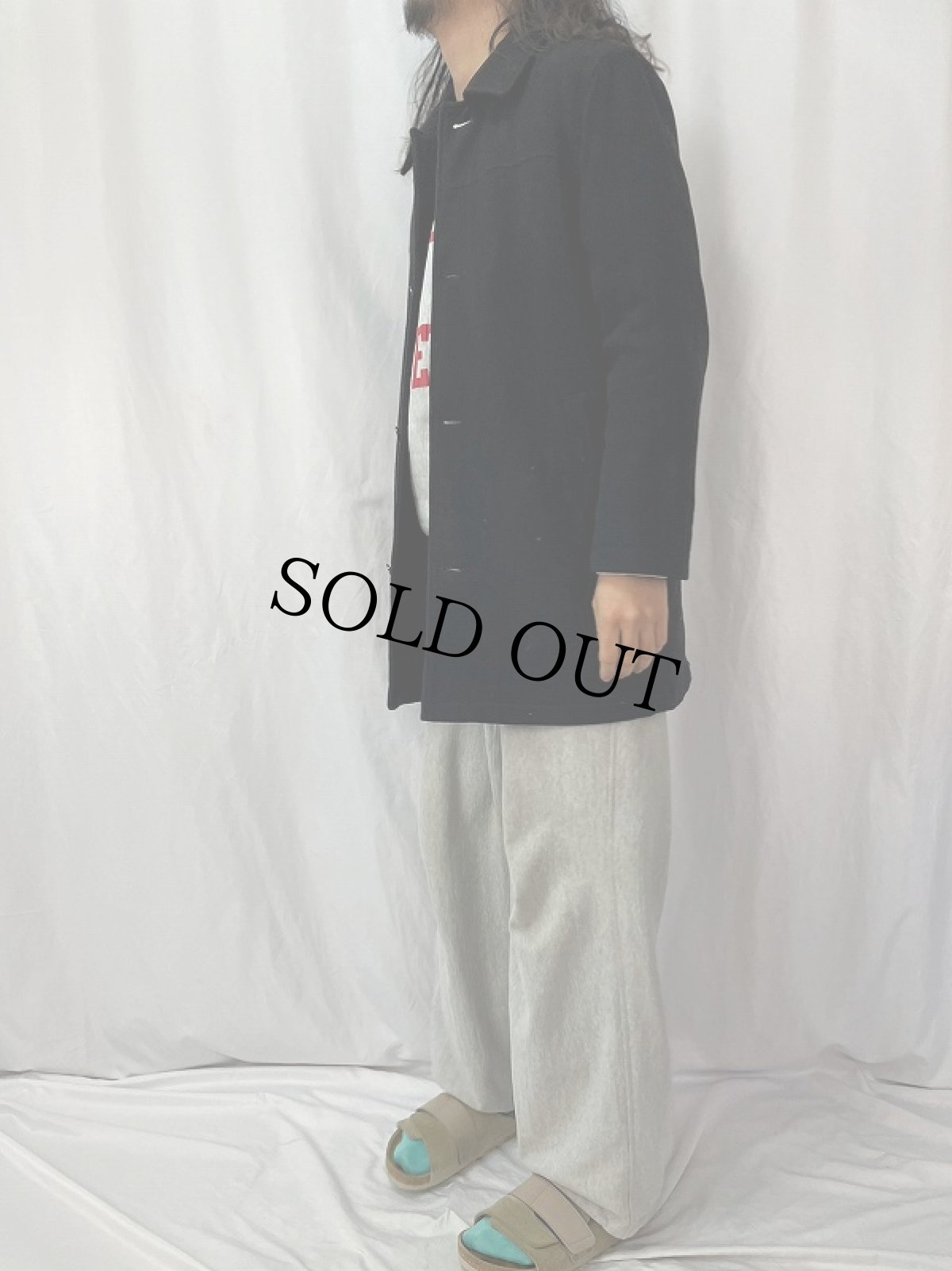 画像3: LAUREN RALPH LAUREN ウールステンカラーコート BLACK M (3)