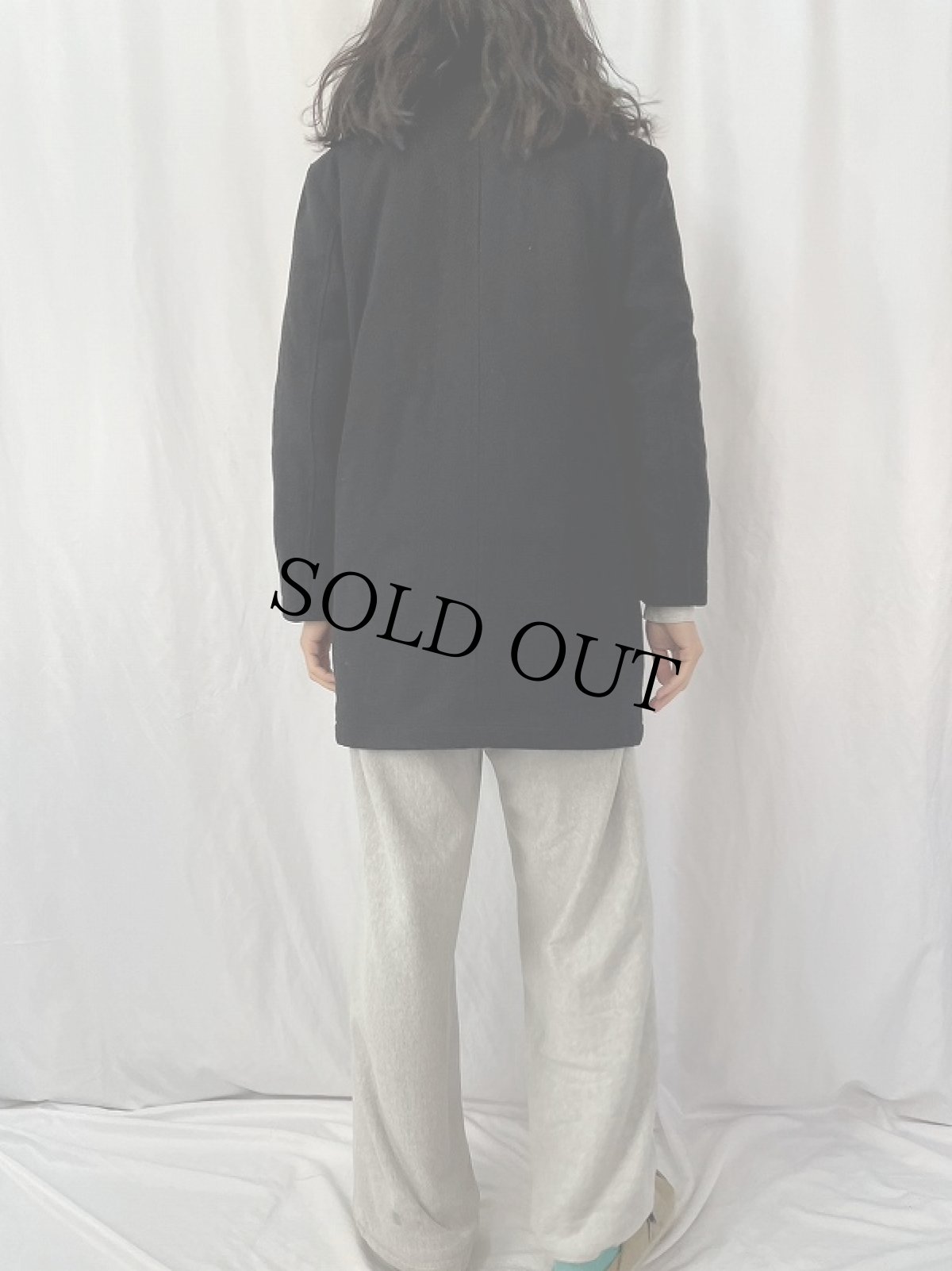 画像4: LAUREN RALPH LAUREN ウールステンカラーコート BLACK M (4)