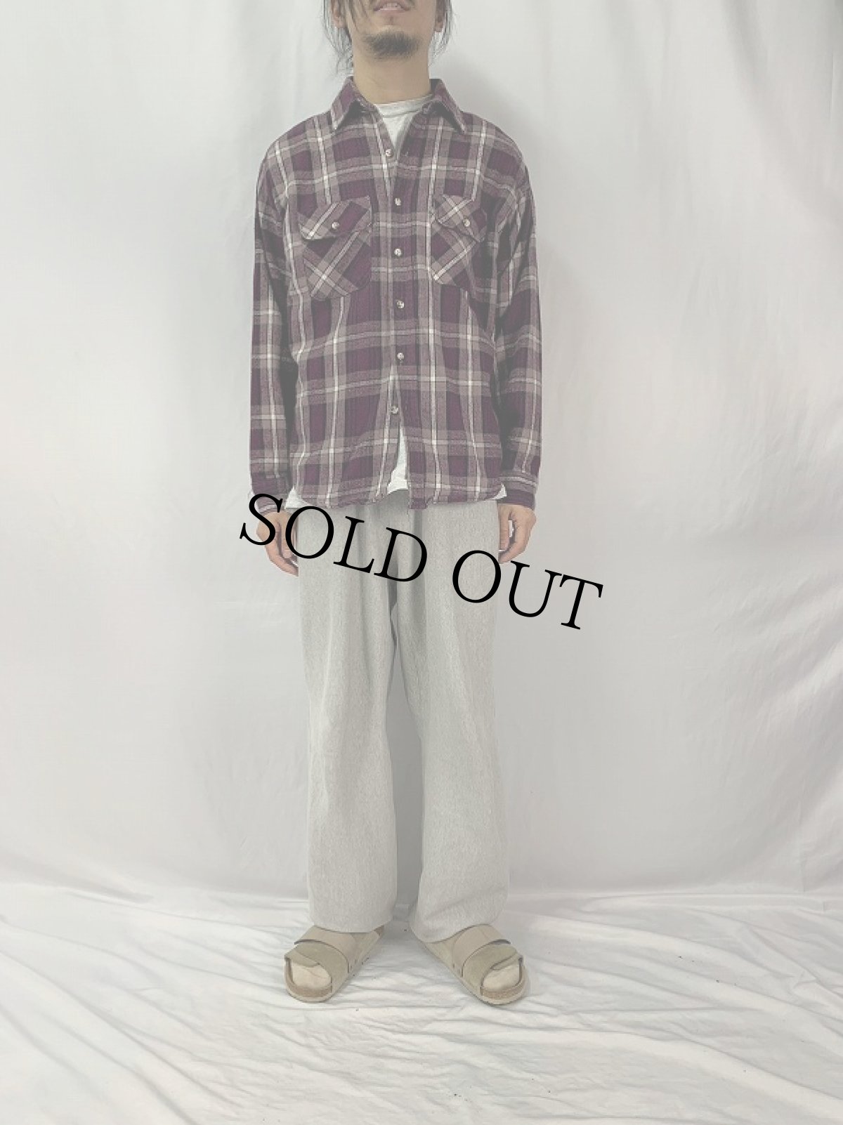 画像2: 70〜80's FIVE BROTHER USA製 チェック柄 ヘビーネルシャツ L (2)